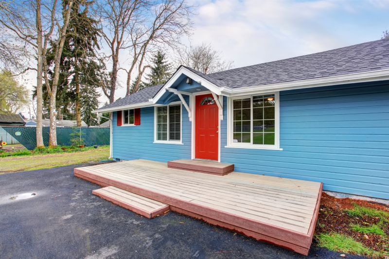 Colorful front door and trim
